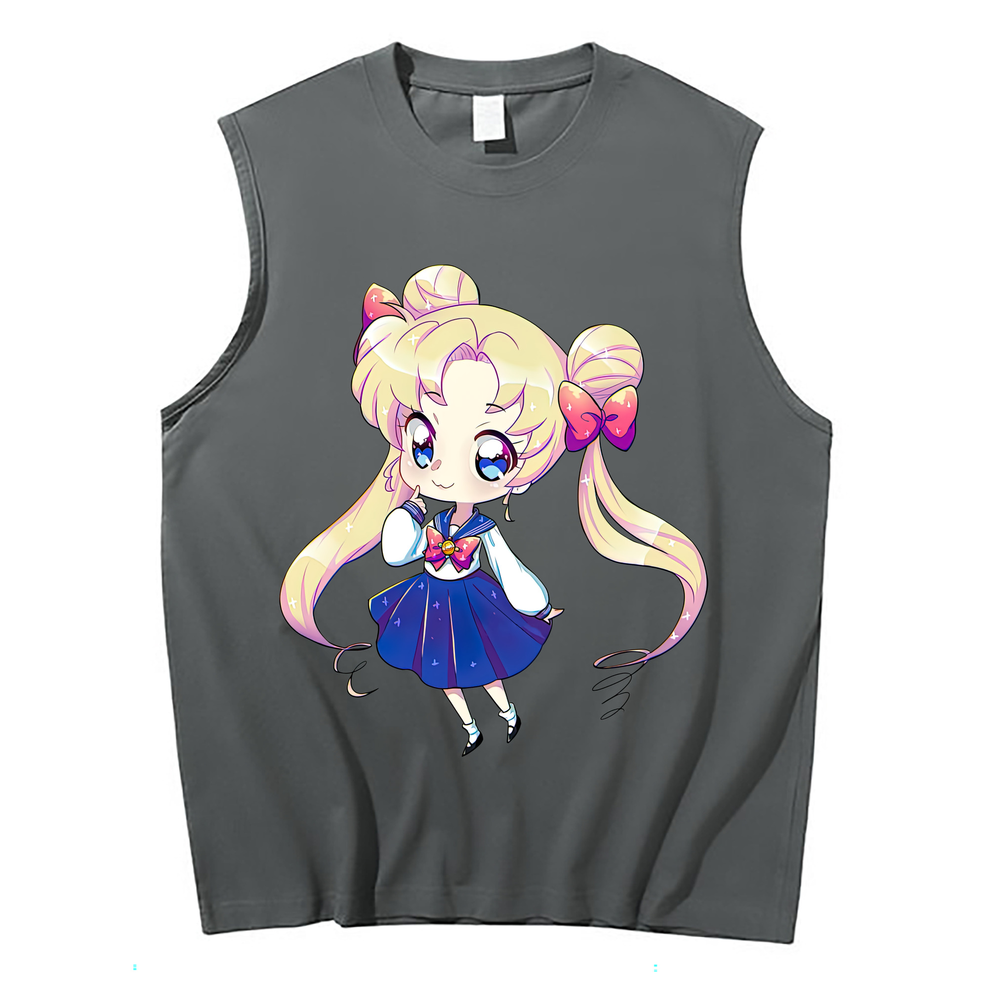 （画像用） 美少女戦士セーラームーン 月野 うさぎ つきの うさぎ Sailor Moon Tsukino Usagi コットン100％タンクトップ（フロントプリント）